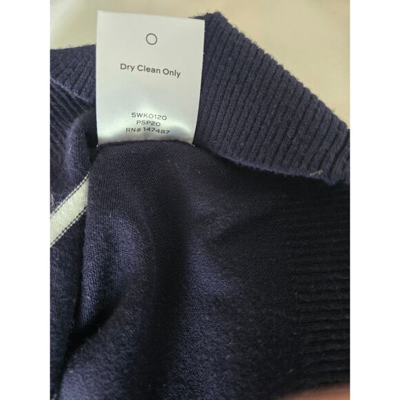 Draper James "Reese Witherspoon" Heart Striped Dark Blue Sweater Large - Picture 8 of 8